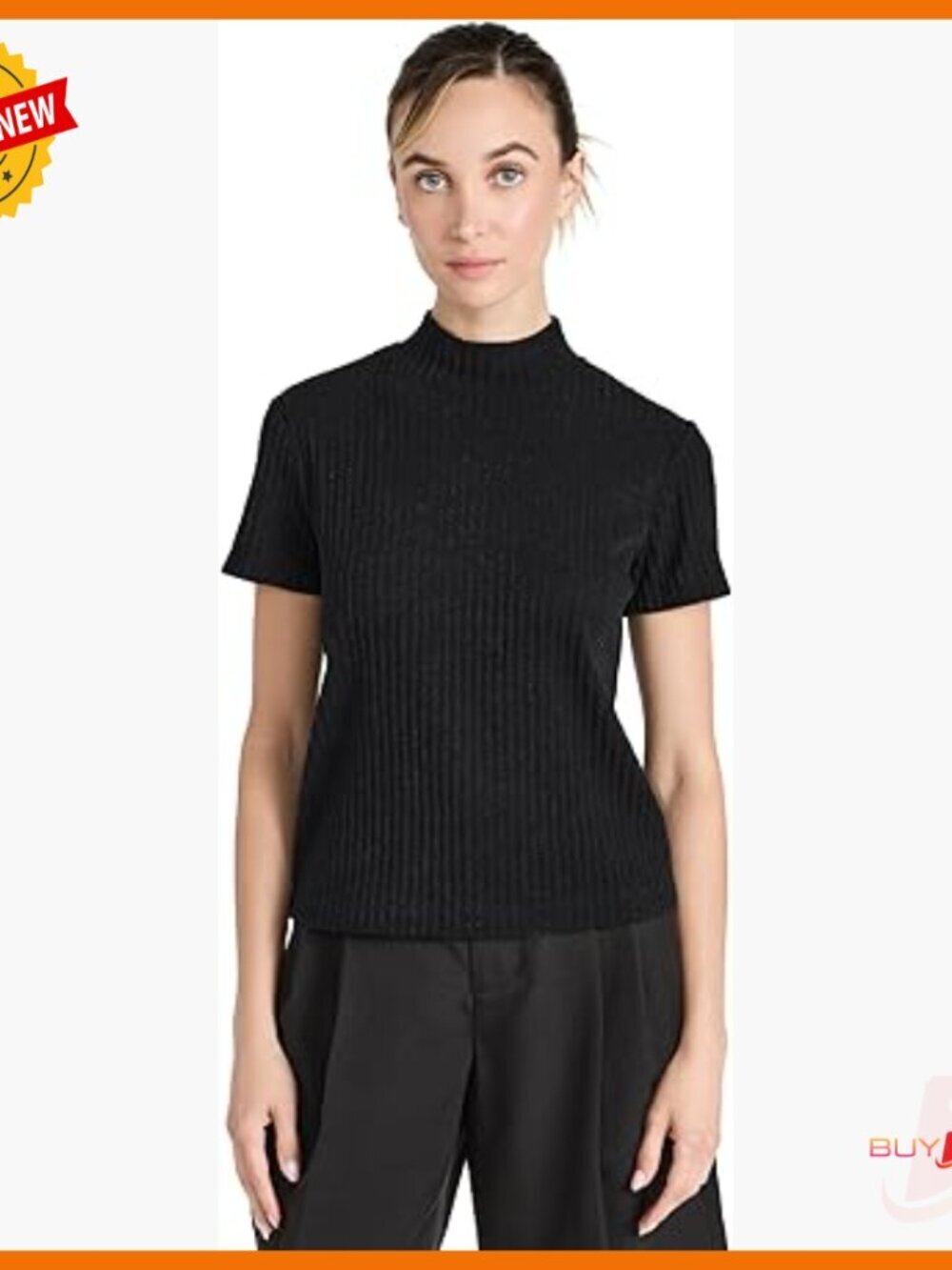 Short Sleeve Mock Neck Pullover Sweater, Classic Fit, Cotton Blend